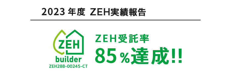 ZEH受託率85%達成！