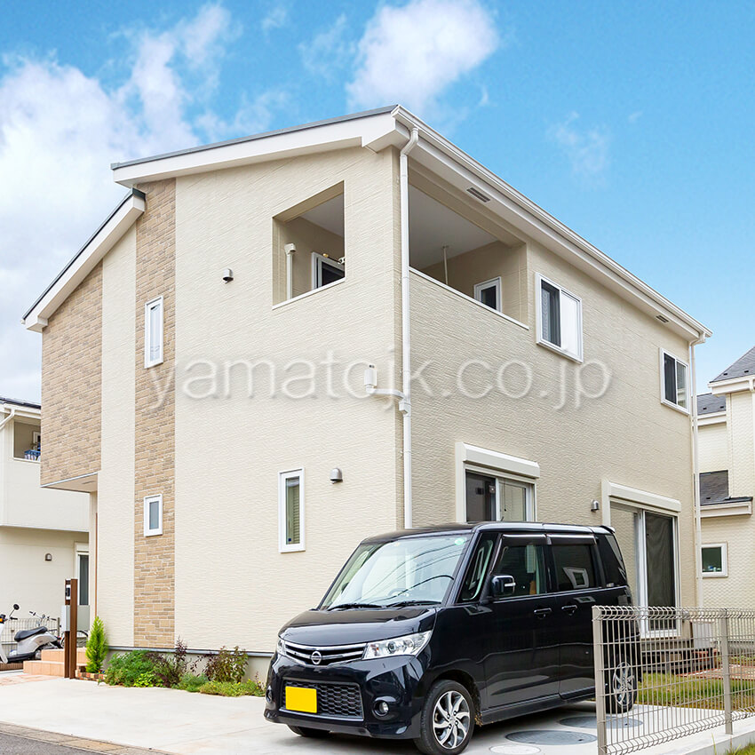 ［千葉県船橋市］高気密・高断熱のZEH（ゼロエネルギーハウス）ヤマト住建の建築実例お客様のお家の優しい色合いの外眼