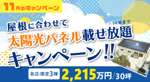 屋根に合わせて太陽光パネル載せ放題キャンペーン